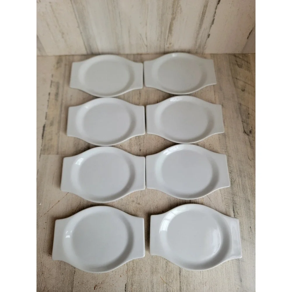 Crate Barrel white small porcelain under bowl plate oblong set‎ kitchen